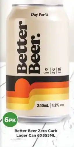 Liquor Legends Better Beer Zero Carb Lager Can offer