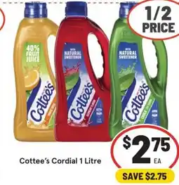 IGA Cottee's Cordial offer