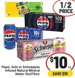 IGA Pepsi, Solo or Schweppes Infused Natural Mineral Water offer