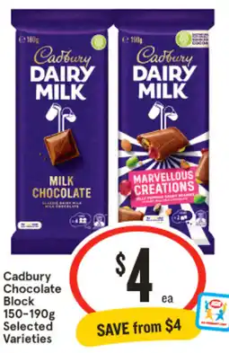 IGA Cadbury Chocolate Block offer