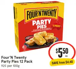 IGA Four'N Twenty Party Pies offer