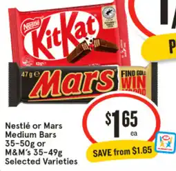 IGA Nestlé or Mars Medium Bars or M&M's offer