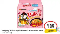 IGA Samyang Buldak Spicy Ramen Carbonara offer