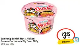 IGA Samyang Buldak Hot Chicken Ramen Carbonara Big Bowl offer