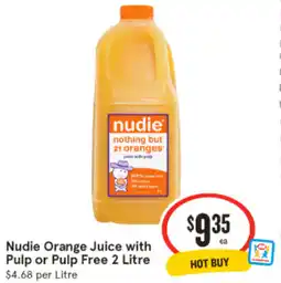 IGA Nudie Orange Juice with Pulp or Pulp Free offer