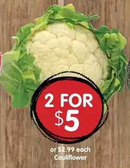 Spudshed Cauliflower offer
