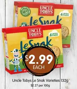 Spudshed Uncle Tobys Le Snak Varieties offer