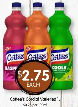 Spudshed Cottee's Cordial Varieties offer