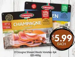 Spudshed D'Orsogna Shaved Meats Varieties offer