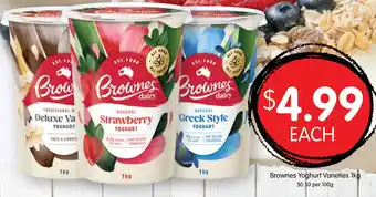 Spudshed Brownes Yoghurt Varieties offer