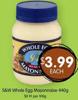Spudshed S&W Whole Egg Mayonnaise offer