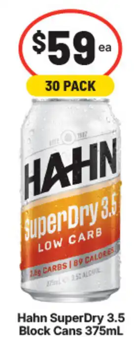 IGA Liquor Hahn SuperDry 3.5 Block Cans offer