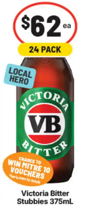 IGA Liquor Victoria Bitter Stubbies offer