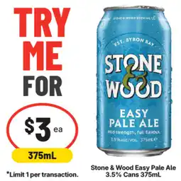 IGA Liquor Stone & Wood Easy Pale Ale 3.5% Cans offer