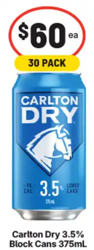 IGA Liquor Carlton Dry 3.5% Block Cans offer