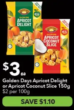 Ritchies Golden Days Apricot Delight or Apricot Coconut Slice offer
