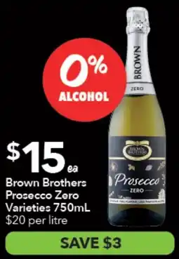 Ritchies Brown Brothers Prosecco Zero Varieties offer