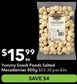 Ritchies Yummy Snack Foods Salted Macadamias offer