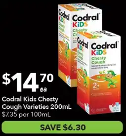 Ritchies Codral Kids Chesty Cough Varieties offer