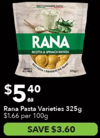 Ritchies Rana Pasta Varieties offer