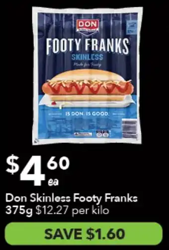 Ritchies Don Skinless Footy Franks offer