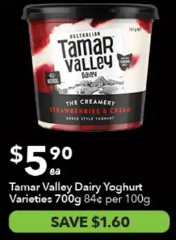 Ritchies Tamar Valley Dairy Yoghurt Varieties offer