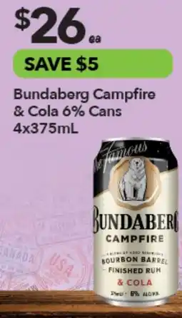 Ritchies Bundaberg Campfire & Cola 6% Cans offer