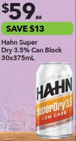 Ritchies Hahn Super Dry 3.5% Can Block offer