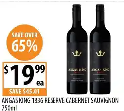 Supabarn Angas king 1836 reserve cabernet sauvignon offer