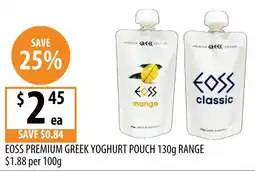 Supabarn Eoss premium greek yoghurt pouch range offer