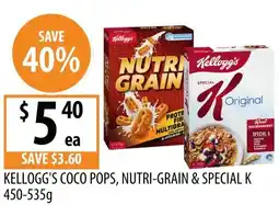 Supabarn Kellogg's coco pops, nutri-grain & special k offer