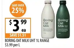 Supabarn Boring oat milk uht range offer