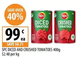 Supabarn SPC DICED AND CRUSHED TOMATOES offer