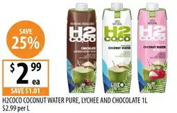 Supabarn H2coco coconut water pure lychee and chocolate offer