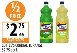 Supabarn Cottees cordial range offer