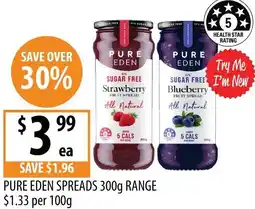 Supabarn Pure eden spreads range offer
