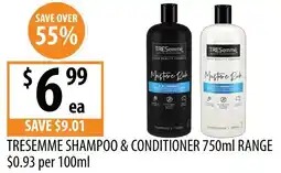 Supabarn Tresemme shampoo & conditioner range offer