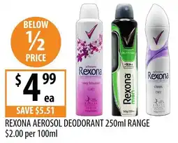 Supabarn Rexona aerosol deodorant range offer