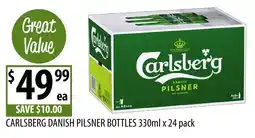 Supabarn CARLSBERG DANISH PILSNER BOTTLES offer