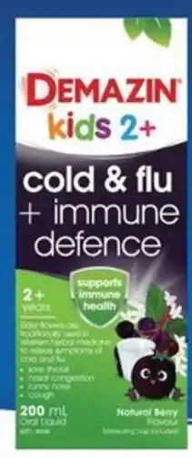 Terry White Demazin kids 2+ cold & flu + immune defence offer