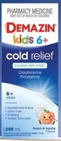 Terry White Demazin kids 6+ cold relief offer