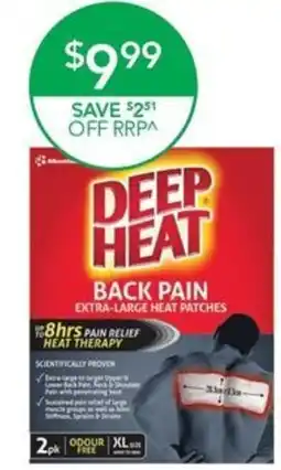 Terry White Deep Heat Back Pain Extra Large Patches offer
