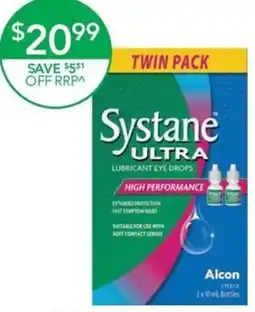 Terry White Systane Ultra Lubricant Eye Drops bottles offer