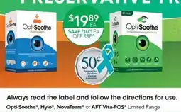 Terry White Opti soothe hylo novatears or aft vita pos limited range offer