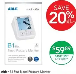 Terry White Able B1 Plus Blood Pressure Monitor offer