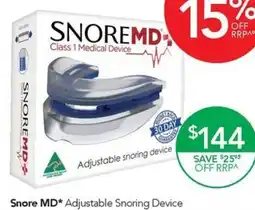 Terry White Snore md adjustable snoring device offer