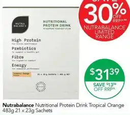 Terry White Nutrabalance Nutritional Protein Drink Tropical Orange offer