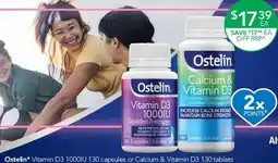 Terry White Ostelin Vitamin D3 1000IU 130 capsules or Calcium & Vitamin D3 130 tablets offer