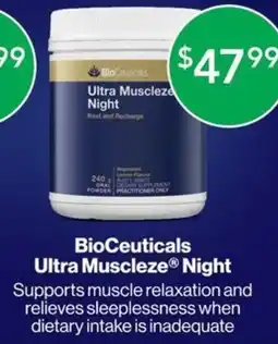 Terry White BioCeuticals Ultra Muscleze Night offer