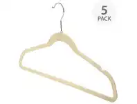 Howards Flocked Hangers with Bar 5 Pack - Cream
